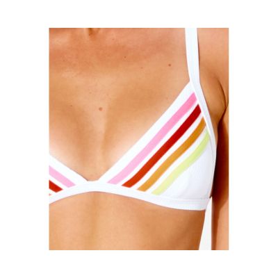 7. BIKINI-OBERTEIL RIP CURL Wave Shapers Stripe Banded Tri – Weiß