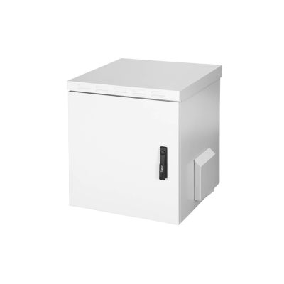 52. Digitus 19" 12U 600x600 Wand-Netzwerkschrank, Volltür, grau, ungeteilt, montiert, IP55, 100 kg