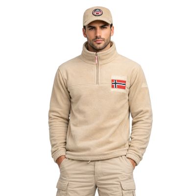 Herren-Fleecejacke Geographical Norway TEQUATEUR BEIGE DB MEN 233 (WZ6694H/GN-BEIGE)