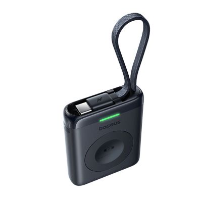 3. Baseus EnerFill FW11 5W Powerbank für Apple Watch mit integriertem Kabel – Schwarz