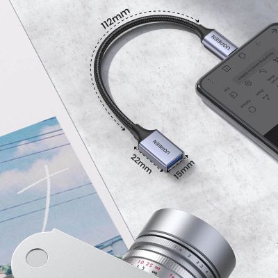 13. Ugreen OTG Adapterkabel USB-C (männlich) - USB-A (weiblich) 5Gb/s 0,15m schwarz (US378)