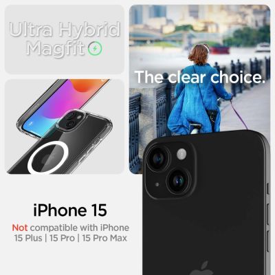 9. Spigen Ultra Hybrid Mag-Hülle mit MagSafe für iPhone 15 – weiß