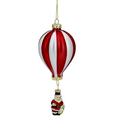 2. GLASORNAMENT IN FORM EINES BALLONS MIT WEIHNACHTSMANN SASKA GIFT & DECOR