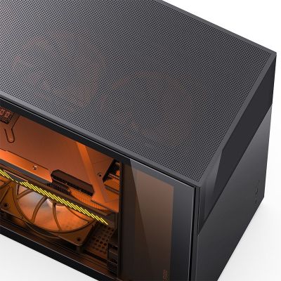 21. Jonsbo D41 Screen ATX-Gehäuse, gehärtetes Glas – Schwarz