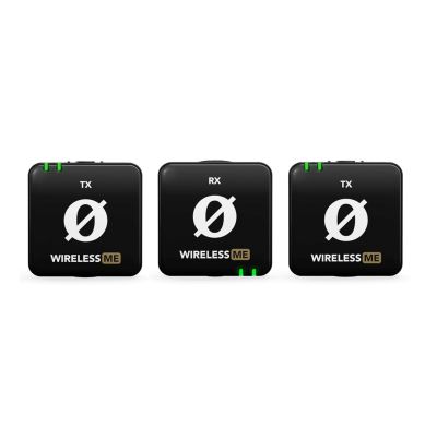 RODE Wireless ME Dual – Kompaktes drahtloses Mikrofonsystem mit zwei Sendern für Zweikanalaufnahmen (Schwarz)