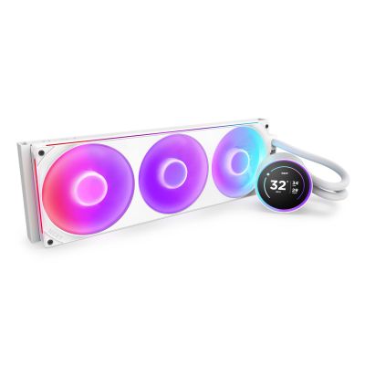 4. NZXT Kraken Elite 420 RGB All-in-One-Flüssigkeitskühler für Prozessoren, 14 cm, Weiß, 1 Stück.