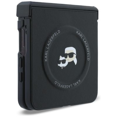 7. Karl Lagerfeld Karl&Choupette Pins MagSafe Hülle für Samsung Galaxy Z Flip 8 - Schwarz