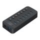 2. Orico CT2U3-7AB 7x USB-A 3.0 Hub mit Schaltern - Schwarz