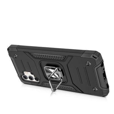 4. Wozinsky Ring Armor Tough Hybrid Case Cover + Magnethalterung für Samsung Galaxy A32 5G schwarz