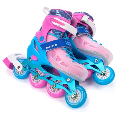 6. Meteor Rollschuhe S 30-33 Loky Pink/Blau