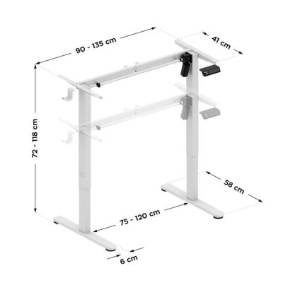 10. Elektrisches Tischgestell Xeno 1.7 White