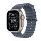 Apple Watch Ultra 3 (2025) 5G 49 mm Gehäuse aus Natur-Titan mit Ozean-Armband – Ankerblau