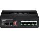 4. TRENDnet TI-UPG62 Switch – Unmanaged – 4 x 10/100/1000 (PoE+) + 2 x Gigabit SFP – DIN-Schienen- und Wandmontage möglich – PoE+ (240 W) – DC