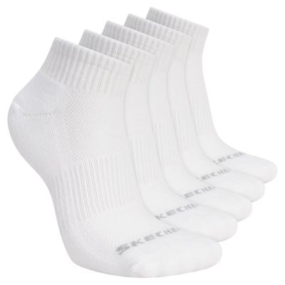 Skechers 5er-Pack Unisex 1/2 Frottee Viertelrund-Sneaker S602095-100 Weiß 39-42