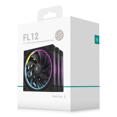 8. DeepCool FL12-3 in 1 Computergehäuselüfter 12 cm Schwarz 3 Stück.
