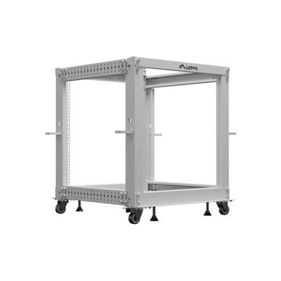 Open Rack 19'' 12U 600x600-1100 verstellbar grau Lanberg