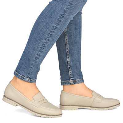 6. Damen-Lederslipper Lords beige Rieker 75300-63