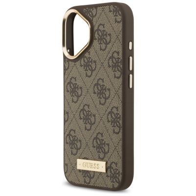 6. Guess 4G Logo Plate MagSafe Hülle für iPhone 17 - braun
