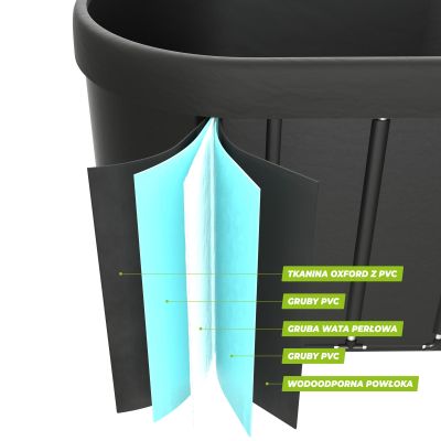 8. VIRTUFIT Ovales Eisbad 500 Liter Anthrazit mit Zubehör