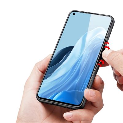 3. Dux Ducis Fino Hülle mit Nylonmaterial bezogen Oppo Reno7 Pro 5G schwarz