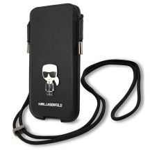 Karl Lagerfeld Saffiano Ikonik Karl 6,7'' Handtasche - Schwarz