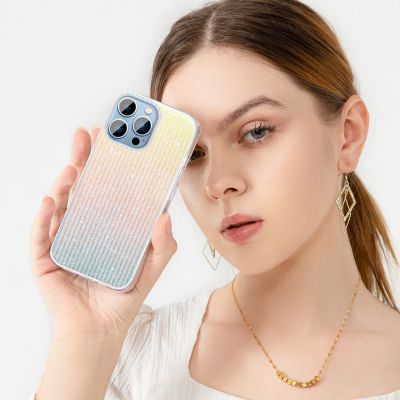 2. Kingxbar Travel Series Luxury Elegant Case für iPhone 13 Pro Blau / Orange (Wolken)