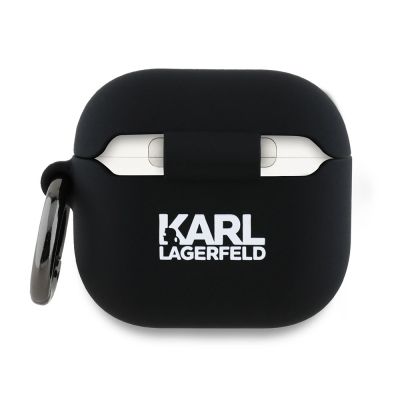 2. Karl Lagerfeld Silikon Karl Head 3D-Hülle für AirPods 4 – Schwarz