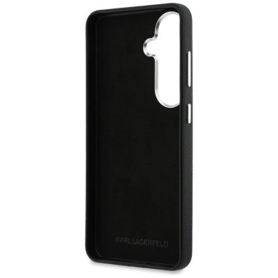7. Karl Lagerfeld Saffiano Doppelkopf-Metallhülle für Samsung Galaxy S26 - Schwarz