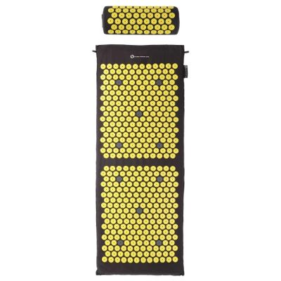 3. HMS AKM04 Premium Akupressurmatte, Schwarz, Set mit Kissen
