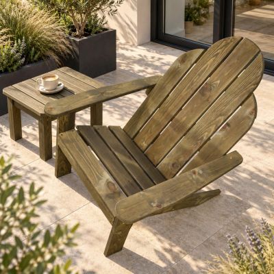 5. HOLZGARTENSESSEL MIT ARMLEHNEN