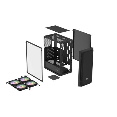 7. FURY COMPUTERGEHÄUSE FURY SHOBO SH4F RGB MIDI MIT FENSTER SCHWARZ