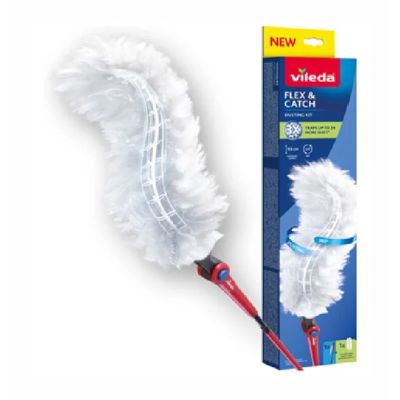 Vileda Staubwedel mit langem Griff + 1 Flex&Catch Einsatz