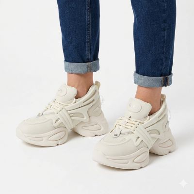 5. Damen-Sneaker mit dicker Sohle, beige Goe TT2N4014