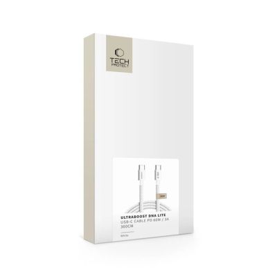 9. Kabel Tech-Protect Ultraboost Lite USB-C / USB-C 60W / 3A 300 cm - weiß