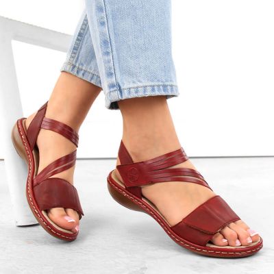 2. Rieker W RKR685 bequeme Ledersandalen rot