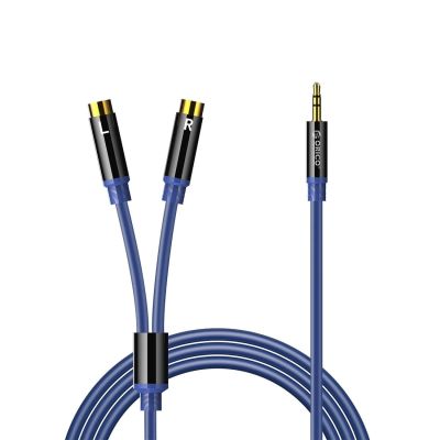Orico AXRF Audiokabel, 3,5-mm-Klinkenstecker auf 2x Cinch-Buchse, 2 m – blau