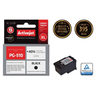2. Activejet AC-510R Tinte (Ersatz für Canon PG-510; Premium; 12 ml; Schwarz)