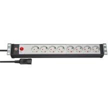 Brennenstuhl Premium-Line Steckdosenleiste 19 Zoll Steckdosenleiste 8-fach, Juodas/Lichtgrau, 3m