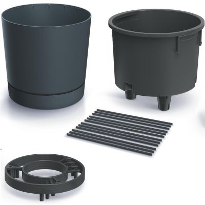 6. Tomatenpflanztopf mit Leiter, 35 l Fassungsvermögen, für Hobbygärtner, Anthrazit