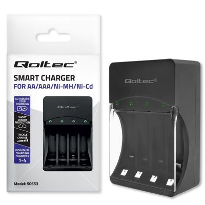 10. QOLTEC Ladegerät für Ni-MH-Akkus Typ R03/AAA und R06/AA | 300 mA