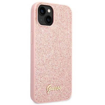 4. Guess GUHCP14MHGGSHP iPhone 14 Plus 6,7" różowy/pink hard case Glitter Script