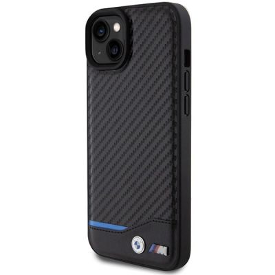 2. BMW Leder-Carbon-Hülle für iPhone 15 Plus – Schwarz