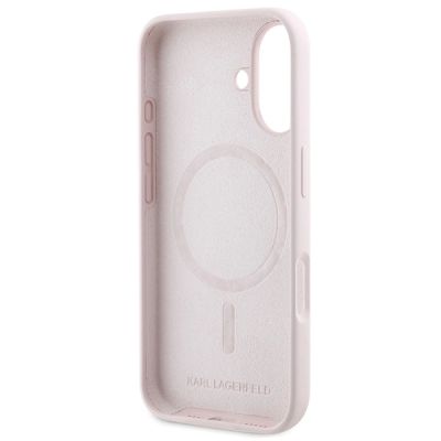 7. Karl Lagerfeld Silikon Karl&Choupette Heads Ring MagSafe Case für iPhone 16 Plus - Pink