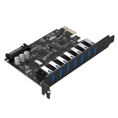 2. USB-3.0-PCI-E-Erweiterungskarte mit 7 Anschlüssen für Desktop-Gehäuse