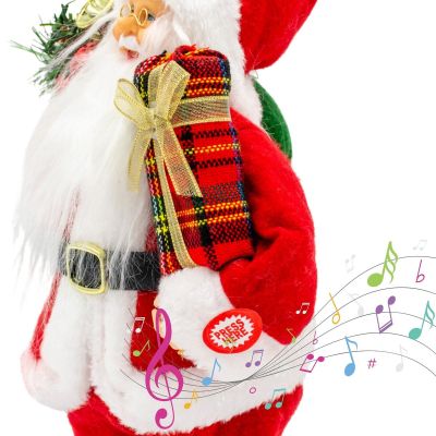 8. Dekorativer tanzender und singender Weihnachtsmann 28 cm MICA