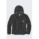 Carhartt Jacke aus gewaschenem Duck-Leder mit Sherpa-Futter, schwarz