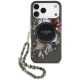 Guess IML Flowers Pearl Strap MagSafe Hülle für iPhone 18 Pro Max / 17 Pro Max – schwarz