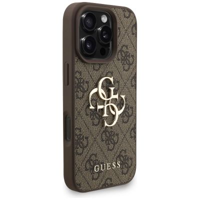 4. Guess 4G Strap 4G Classic Logo Hülle für iPhone 16 Pro - Braun