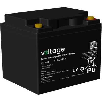 AGM-Batterie, Spannung 12 V, 40 Ah, VE12-40 (Lebensdauer 6-9 Jahre)
