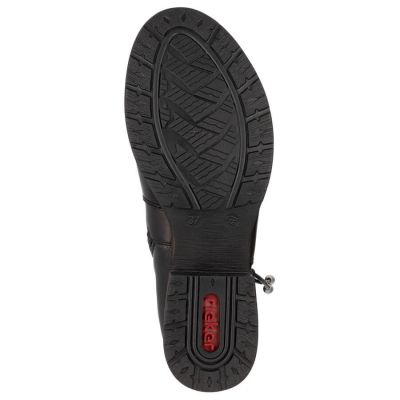 5. Damen-Lederstiefel im Offiziersstil, gefüttert, schwarz Rieker Z9564-00